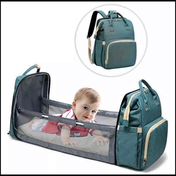 Diaper Backpack Changing Station Baby Crib (Green) - Picture 1 of 6
